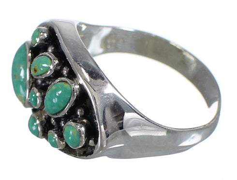 Southwestern Silver Turquoise Ring Size 6-3/4 YX84543
